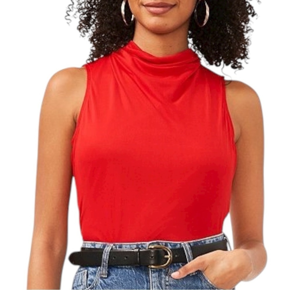 NWOT Vince Camuto Sleeveless Mock neck mesh top women’s size M